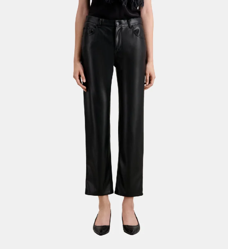 Women's Vacation Garments Leather Effect Trousers