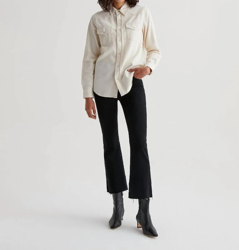 Women Wear Brands Denim Farrah Boot Crop Jeans In Smooth Slate
