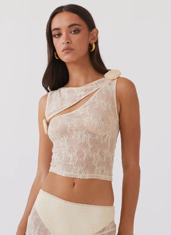 Women's Clothing And Garments Sets Nakia Rose Lace Top - Ivory