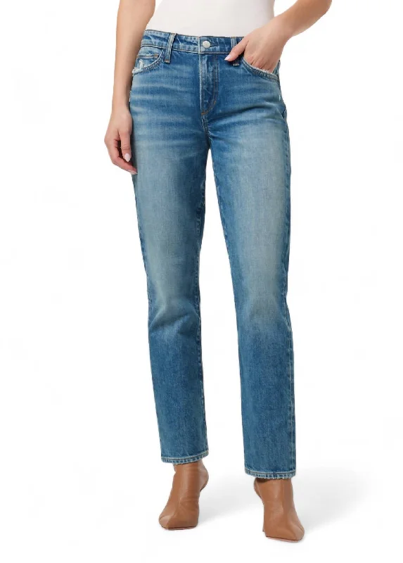 Online Impressions Boutique Lara Mid Rise Cigarette Ankle Jean In Evoke