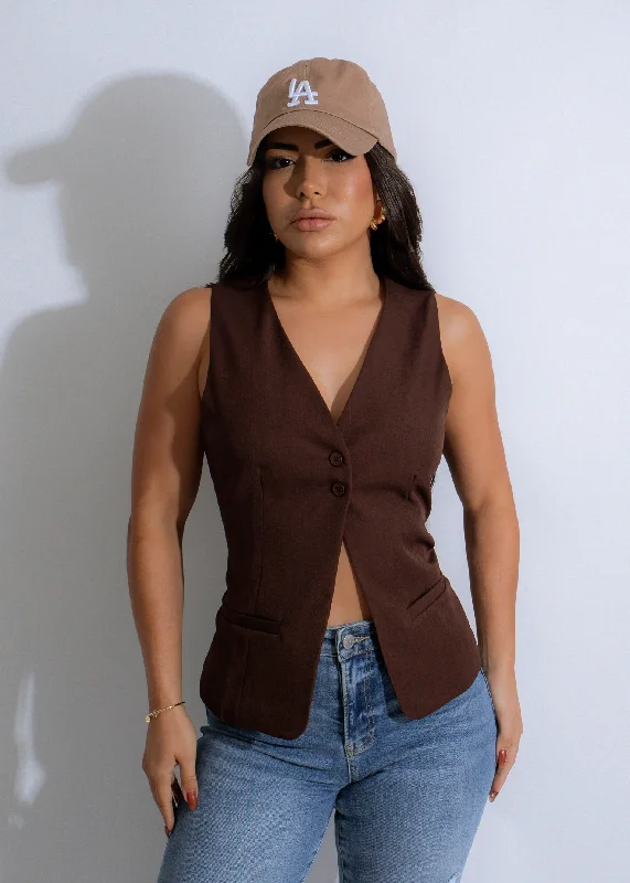 Women's Evening Clothes Heritage Chic Long Top Brown