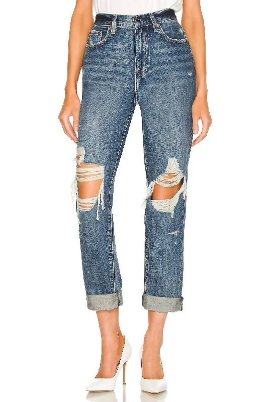 Casual Apparel For Women Presley High Rise Relaxed Roller Jean In Eternal-Distressed