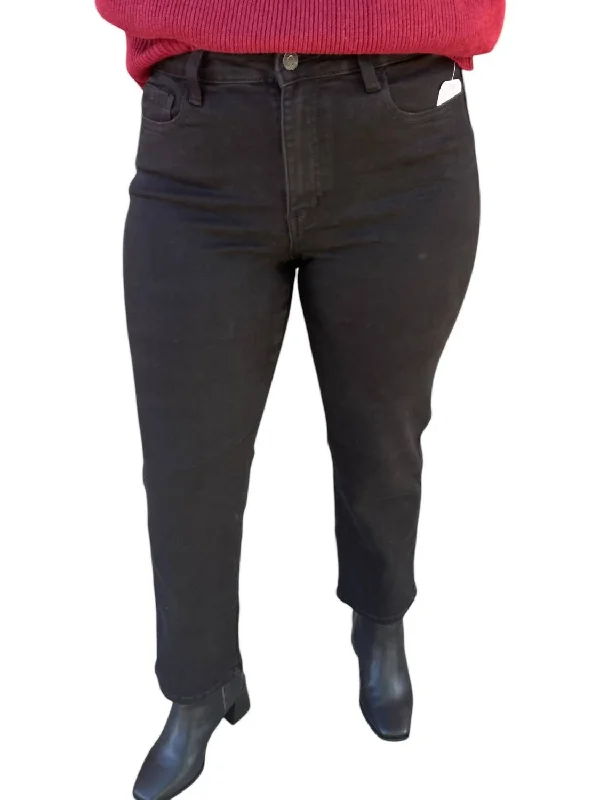 Women's Travel Attire Vervet Ankle Straight Jeans In Black