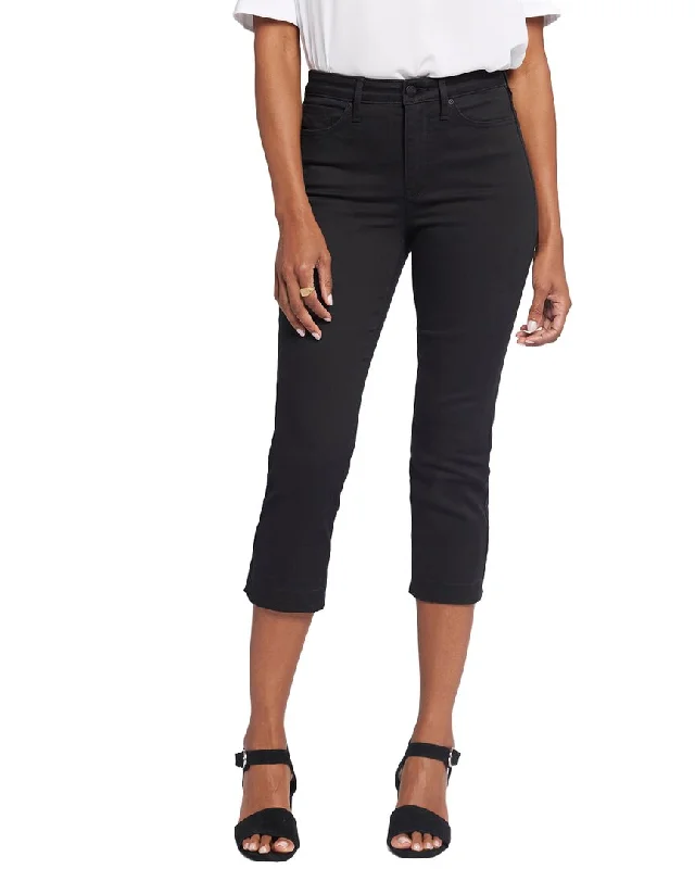 Women's Vacation Attire NYDJ Chloe Black Capri Jean