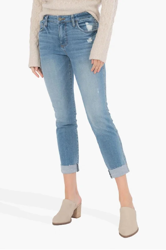 Stylish Women's Garments Catherine High Rise Fab Ab Boyfriend Jean In Benign Wash