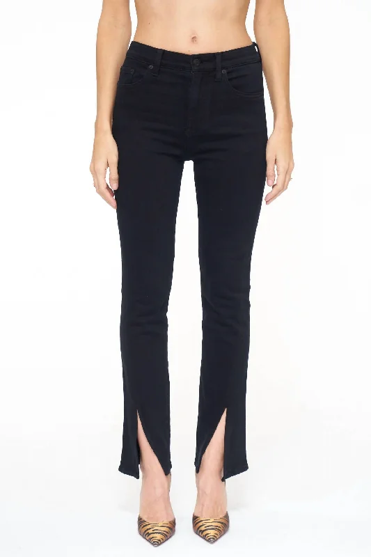 Women's Outerwear Clothing Teagan High Rise Vented Straight Jean In Black