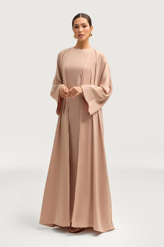 Women's Casual Wear Clothes Kamila Open Abaya - Caffe