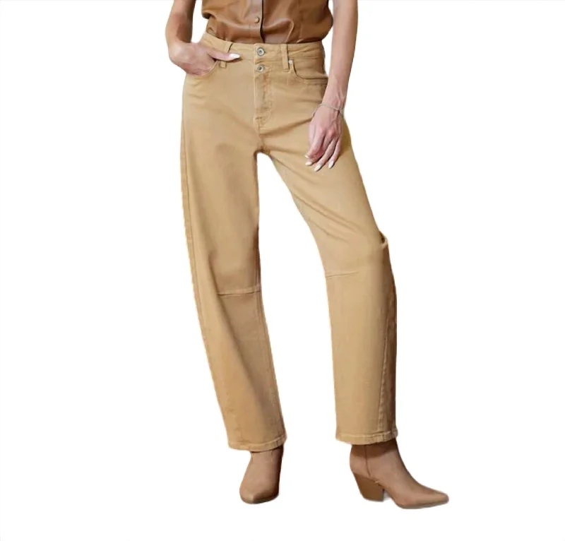 Plus-Size Women's Clothing Skylar High Rise Slouchy Denim Jeans In Sand