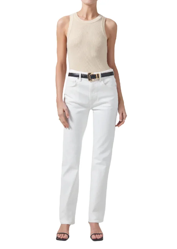 Contemporary Women's Clothing Zurie Straight Leg Jean In Soft White