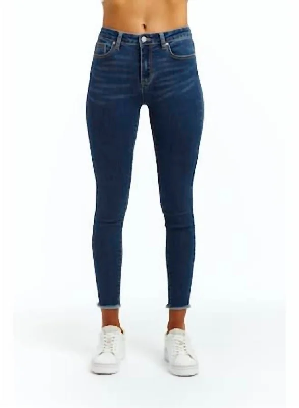 Versatile Women's Clothing for All Occasions High Rise Fray Hem Skinny Jeans In Grey