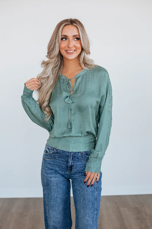 Classic Clothes For Women Let's Be Honest Top - Teal