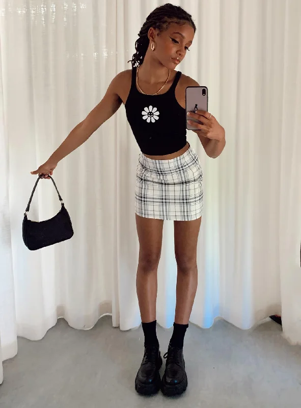 Affordable Women's Attire Selby Mini Skirt Yellow Plaid