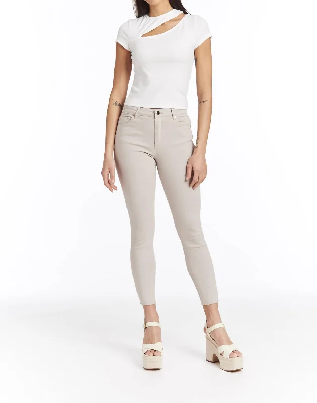 Casual Women's Clothing Online High Rise Color Skinny Jeans In Dove