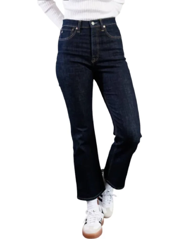 High-Fashion Women's Clothing Holly Kick Flare Jeans In Dark Blue