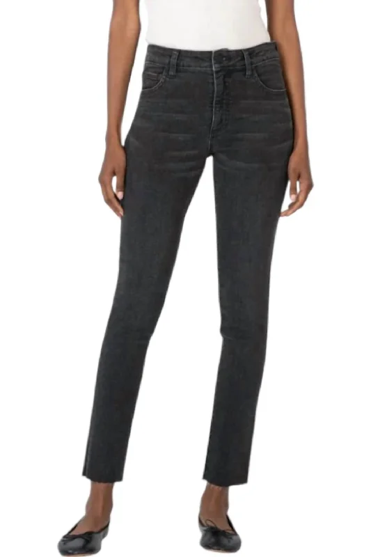 Women's Elegant Clothes Women's Reese High Rise Fab Ab Ankle Jeans In Respectable With Black Base Wash