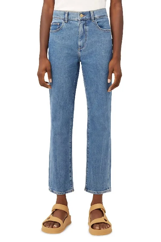 Stylish Outerwear Clothes For Women Patti Straight High Rise Jeans In Blue Rapids