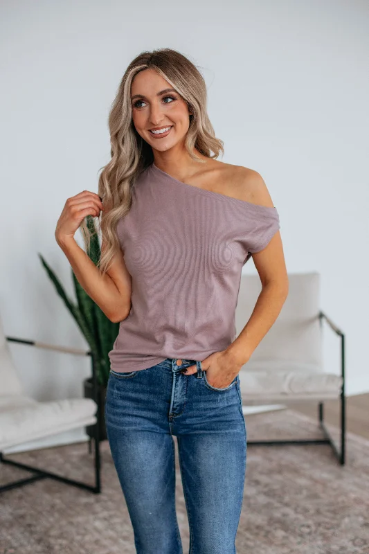 Stylish Women's Garments Save My Number Top - Thistle