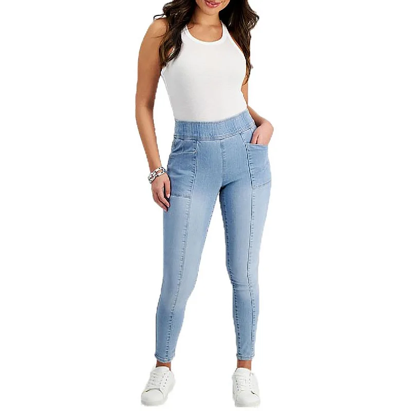 Women's Holiday Outfit Petites Womens Faded High Rise Skinny Jeans