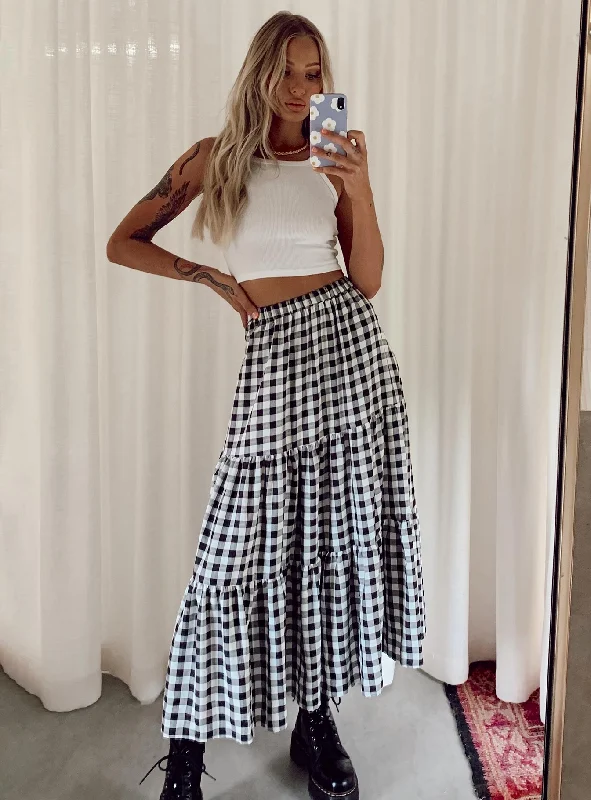 Casual Clothes For Women Hale Midi Skirt Black / White