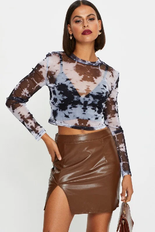 Chic Women's Clothing Check Colourblock Mini Skirt