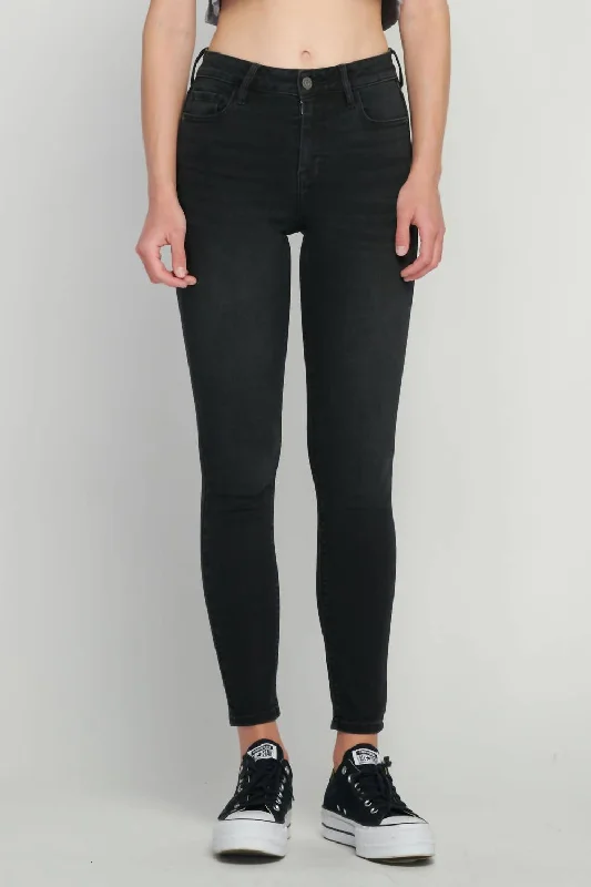 Women's Clothing For Travel Mid Rise Skinny Jeans In Black