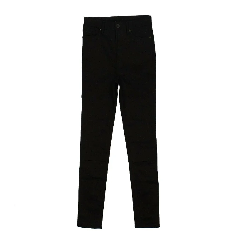 Women's Holiday Outfit Unravel Project Cotton Super Skinny Stretch Jeans Pants - Black