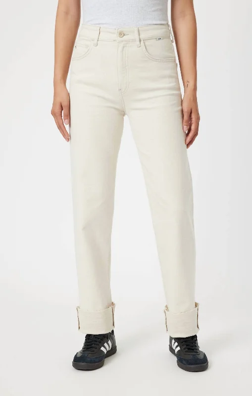 Comfortable Women's Clothing Savannah Jeans In Natural Ecru