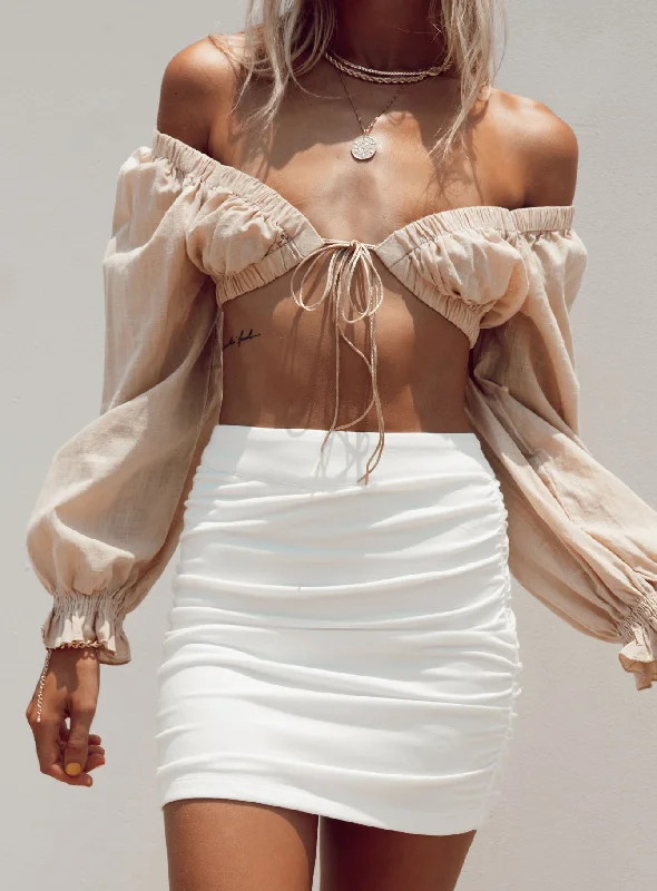 Minimalist Women's Fashion Clothing Benji Mini Skirt White