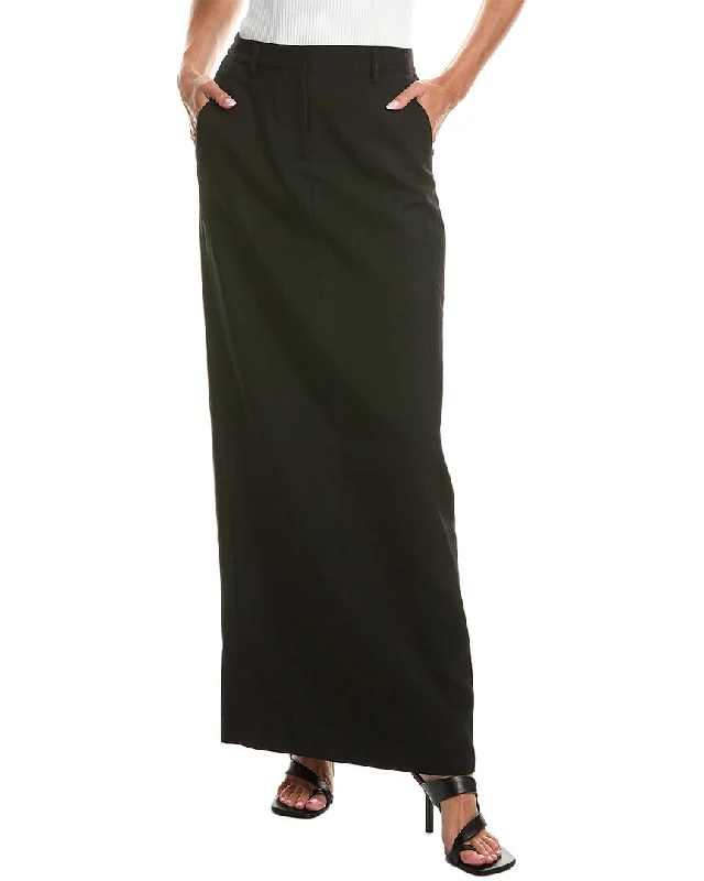 Women's Fashion Clothes Theory Trouser Wool Maxi Skirt