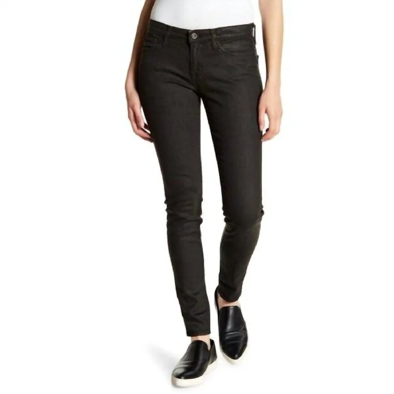 Women's Cozy Winter Attire Alex Coated Skinny Jeans In Black