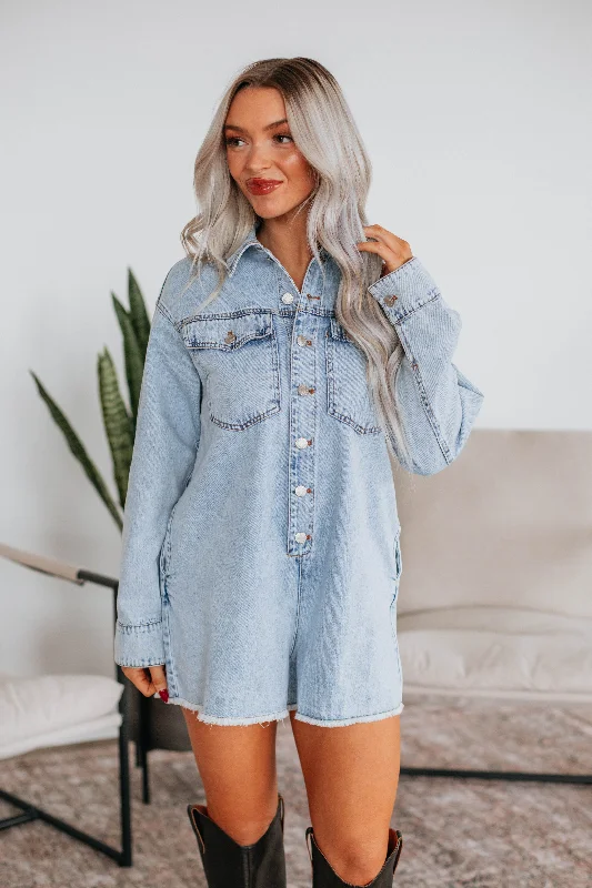 Women's Formal Event Clothing Bennington Denim Romper