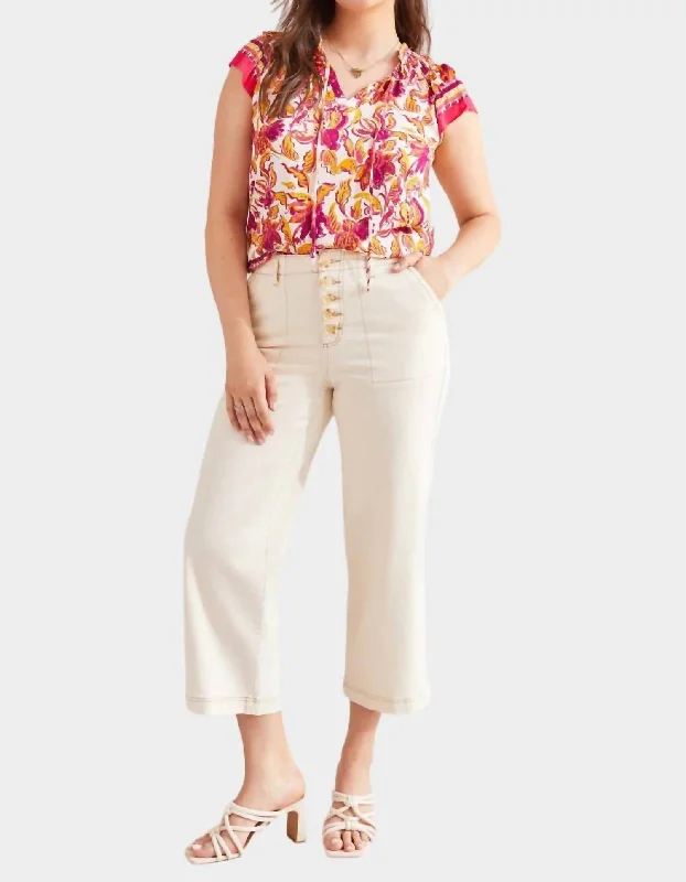Women Clothes Brooke High Rise Wide Leg Jean In Ecru