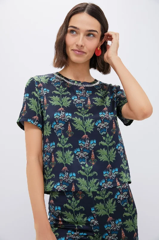 Women's Party Outfit Blue Persian Botanic Gabrielle Top