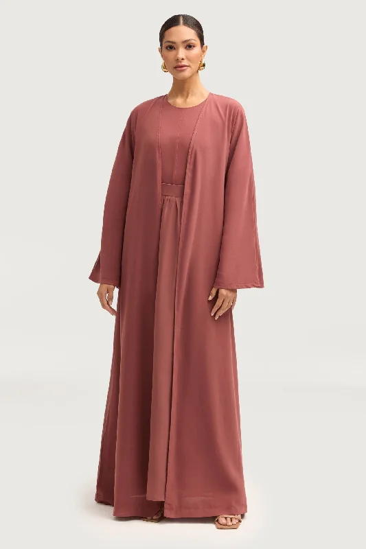 Women's Party Clothes Nevene Open Abaya - Toasted Pecan