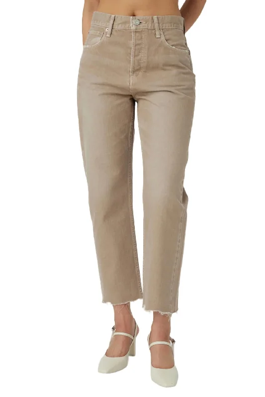 Women's Outerwear for All Weather Conditions Herminie Wide Cropped Straight Jean In Light Brown