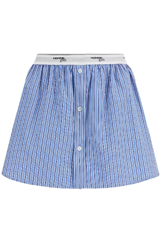 Women's Classic Outfit Homme Girls Women's blue Striped Mini Skirt