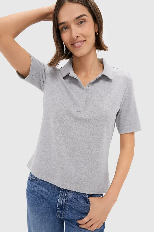 Women's Clothing For Work Heather Gray Interlock Adler Polo