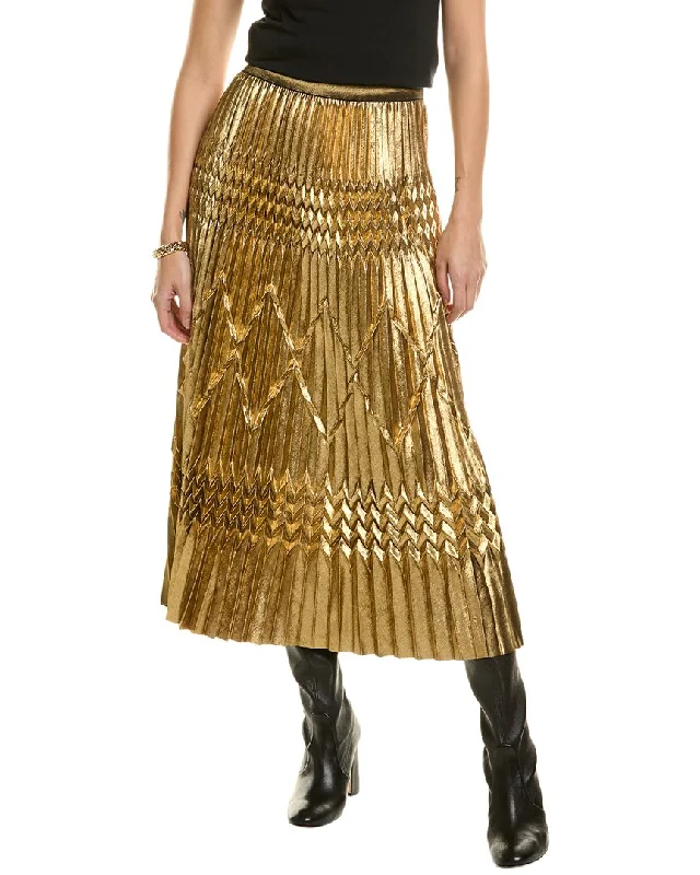 Women's Resort Garments Le Superbe Guilded Triple Pleat Midi Skirt