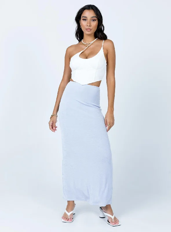 Elegant Women's Fashion Harriette Maxi Skirt Light Blue