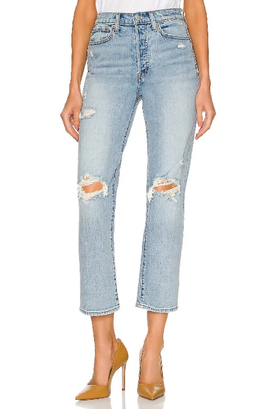 End of Season Sale Charlie High Rise Straight Jean In Bali Distressed