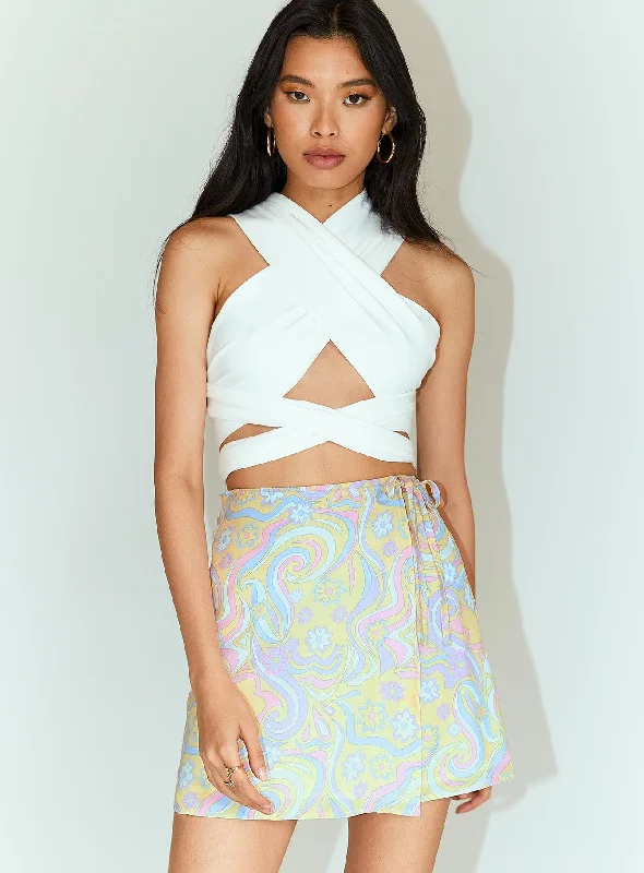 Timeless Women's Clothes Retro Swirl Wrap Mini Skirt