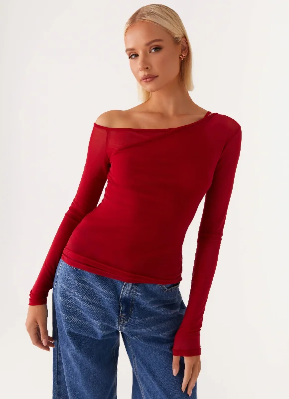 Women's Holiday Apparel Elodie Top - Red