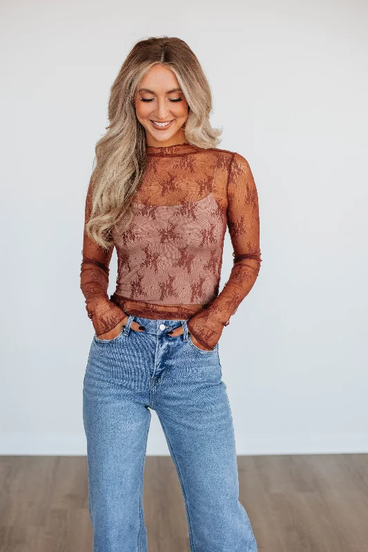 Women's Comfortable Apparel Asa Lace Top - Burlwood