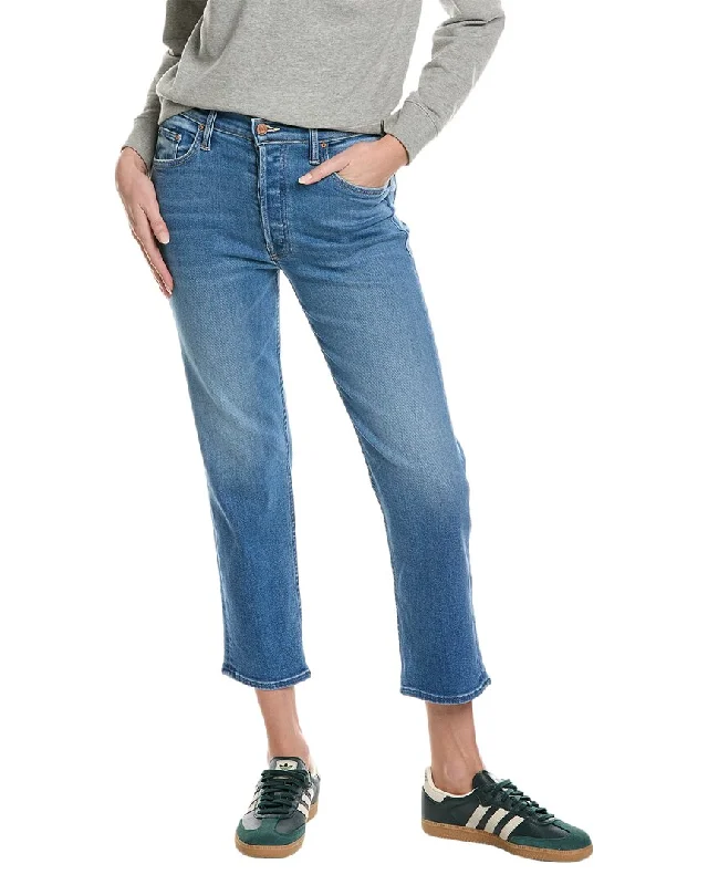 Women's Activewear Outfit MOTHER The Tomcat High-Rise Layover Straight Leg Jean