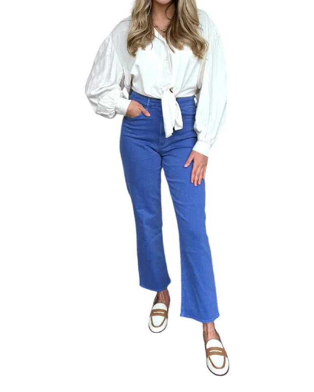 Trendy Casual Outfits 90S Super High Rise Ankle Straight Jeans In Blue Galactic Cobalt