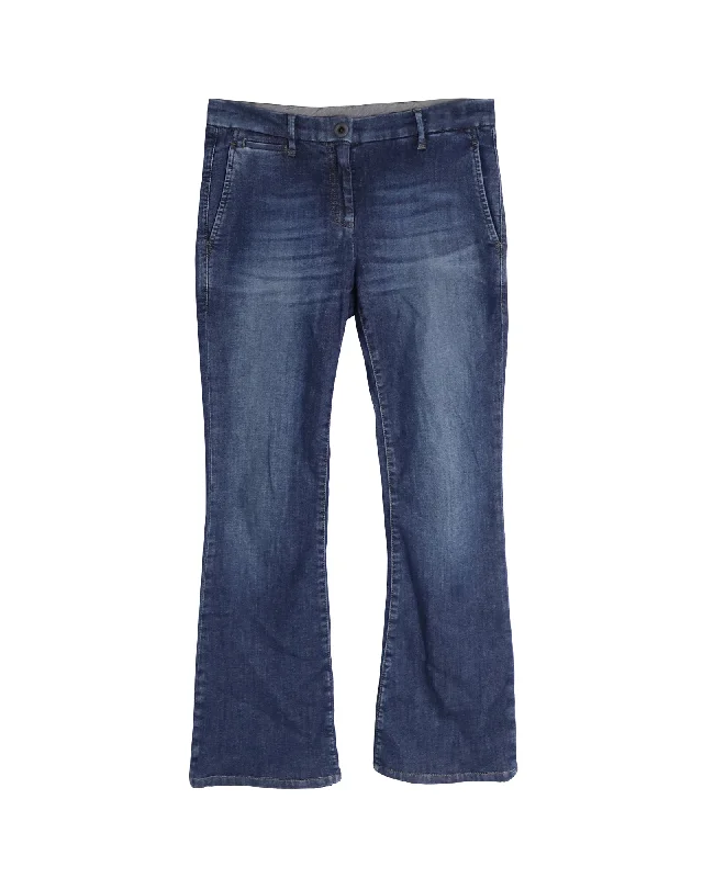 Stylish Clothes For Women Brunello Cucinelli Boot-Cut Jeans in Blue Cotton Denim