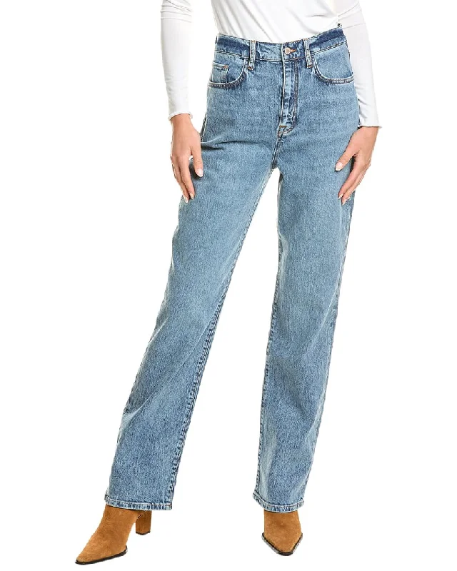 Fashionable Women's Clothes Triarchy V High-Rise Prime Indigo Straight Leg Jean