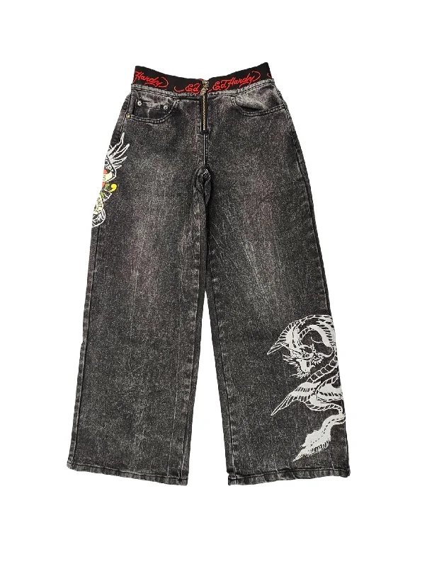 Women's Holiday Clothing Women's Lks Dragon Front Zip Jean In Vintage Grey