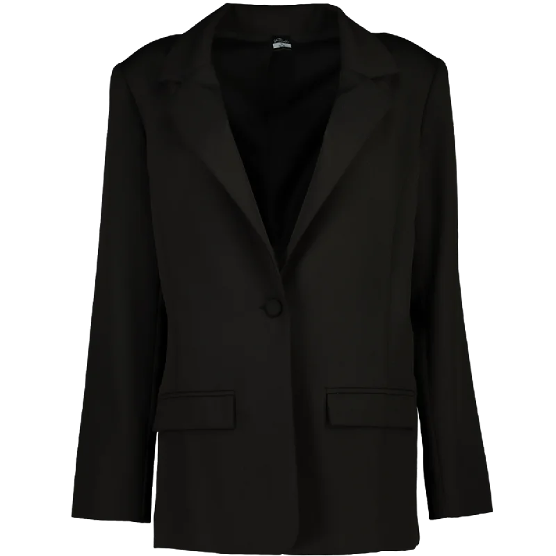 Women's Holiday Clothing Single Button Black Blazer