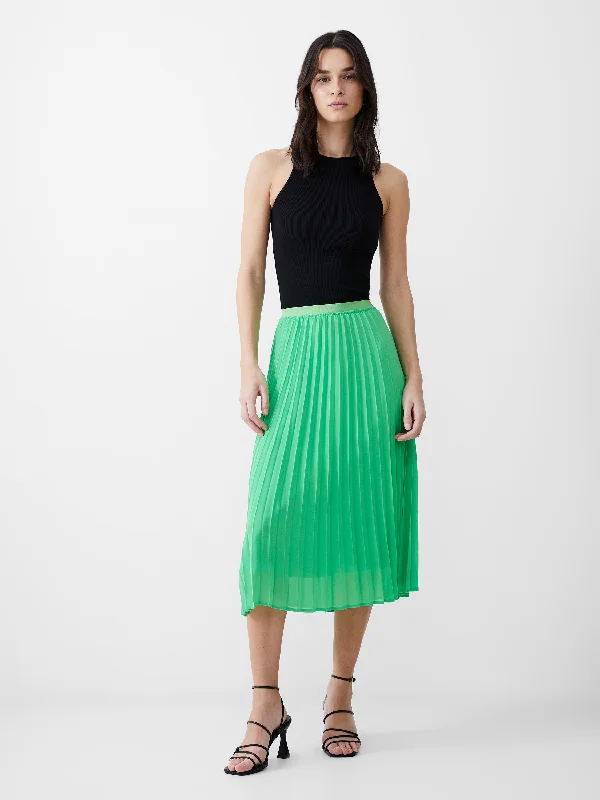 Women's Holiday Apparel Pleat Georgette Midi Skirt